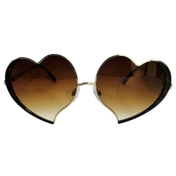 7014 | Tortoise/Brown Oversized Heart Sunglasses - Picture 1 of 5
